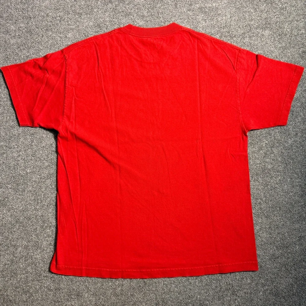 Vintage Y2K Nike Sneaker Nation Graphic T-Shirt Mens XL Red Loose Fit Short